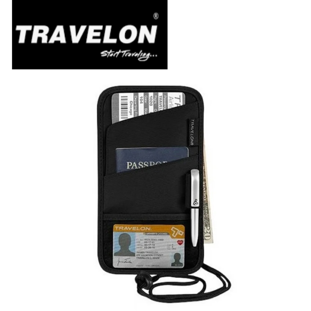 Black Travelon ID and Boarding Pass Holder